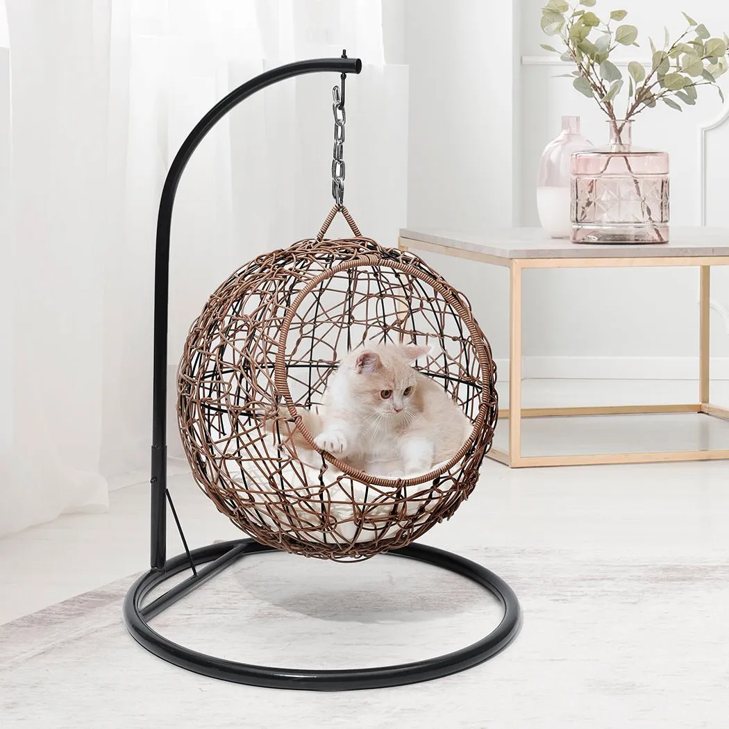 Rattan Cat Beds Elevated Puppy Wicker Hanging Basket Swinging Egg Chair