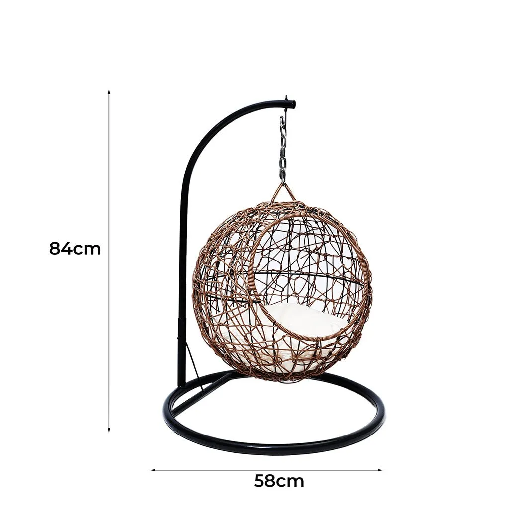 Rattan Cat Beds Elevated Puppy Wicker Hanging Basket Swinging Egg Chair