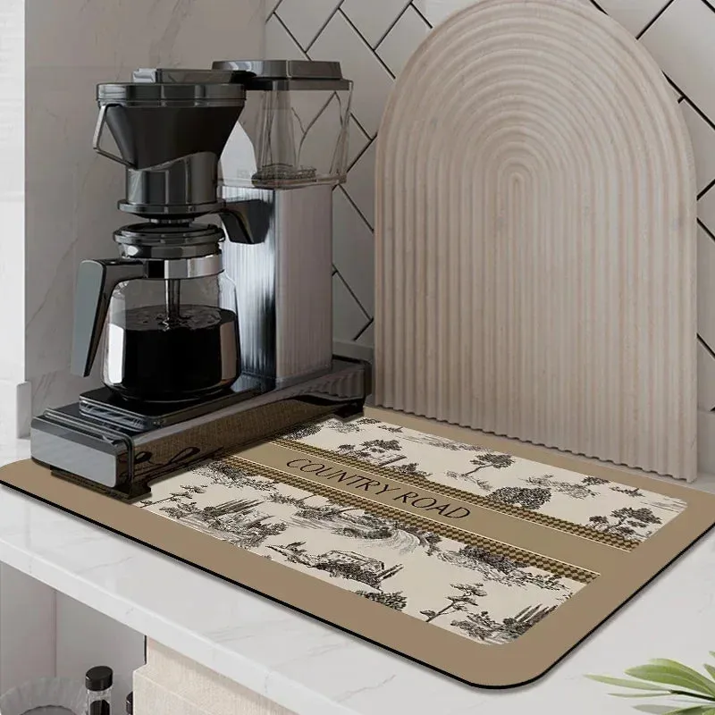 Retro Printed Coffee  Mat