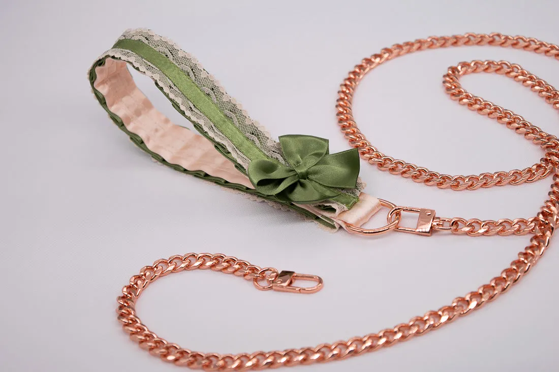 Sage Green Rose Gold Leash