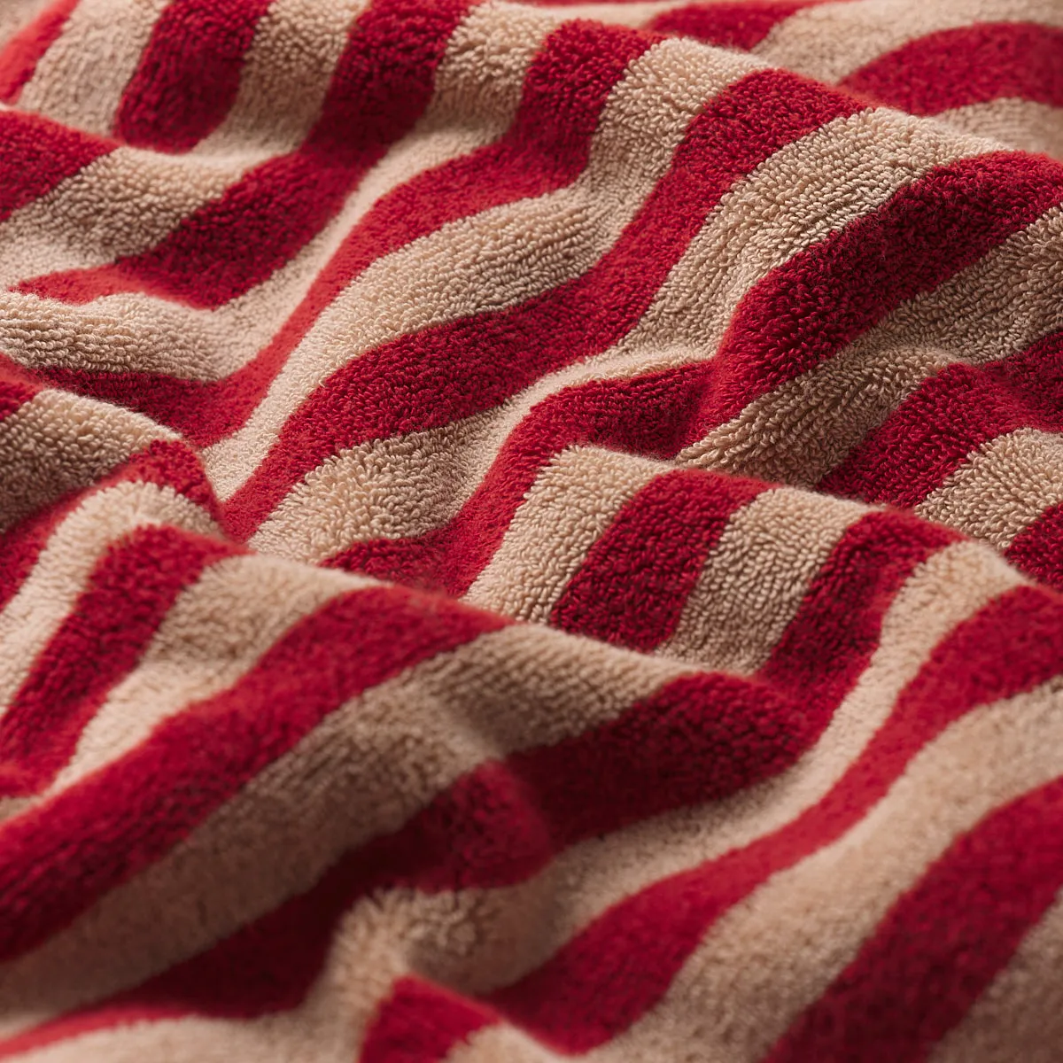 Sandstone Red Pembroke Stripe Cotton Bath Mat