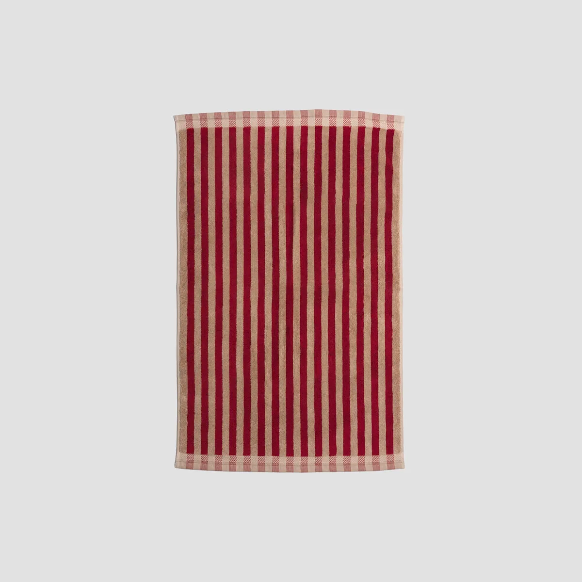 Sandstone Red Pembroke Stripe Cotton Bath Mat