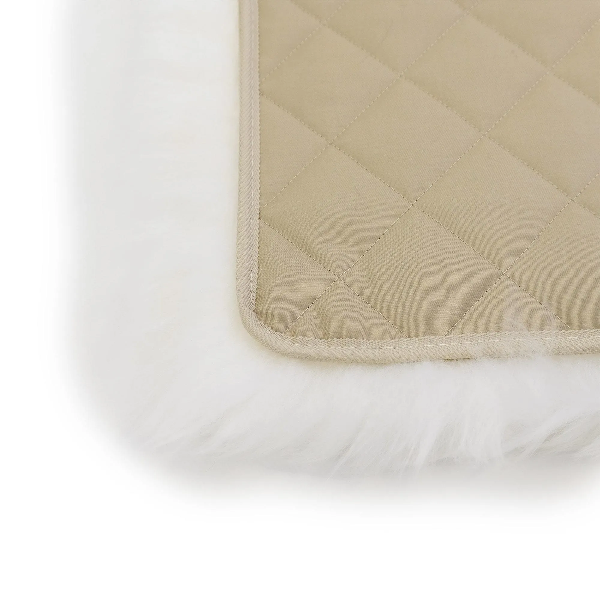 Square Long Wool Chair Mat - Ivory (50 x 50cm)