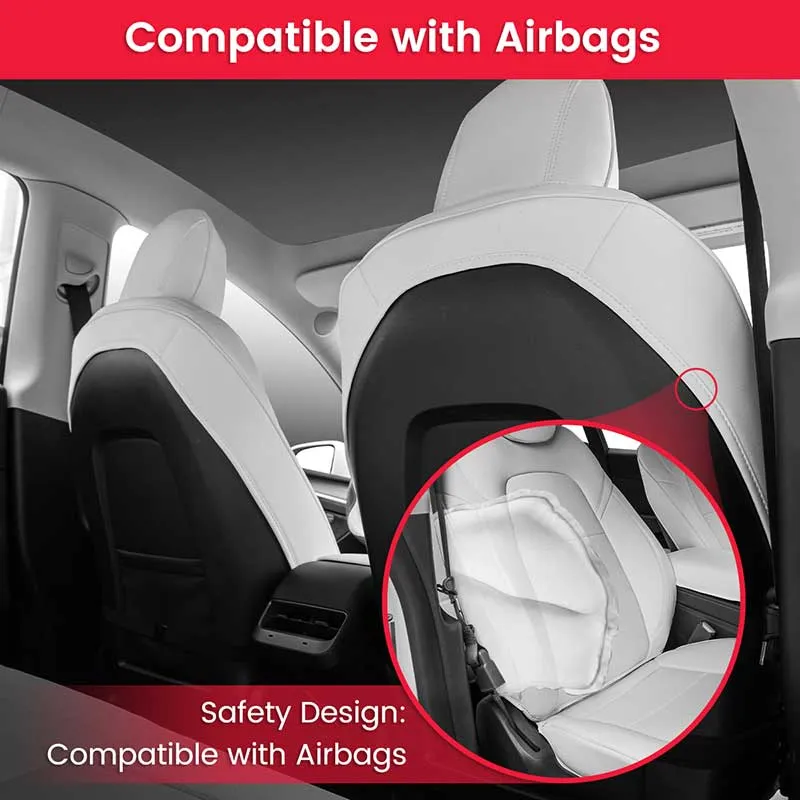 TAPTES® White Seat Covers for Tesla Model Y Model 3 Front Seats, Not for Model 3 Highland