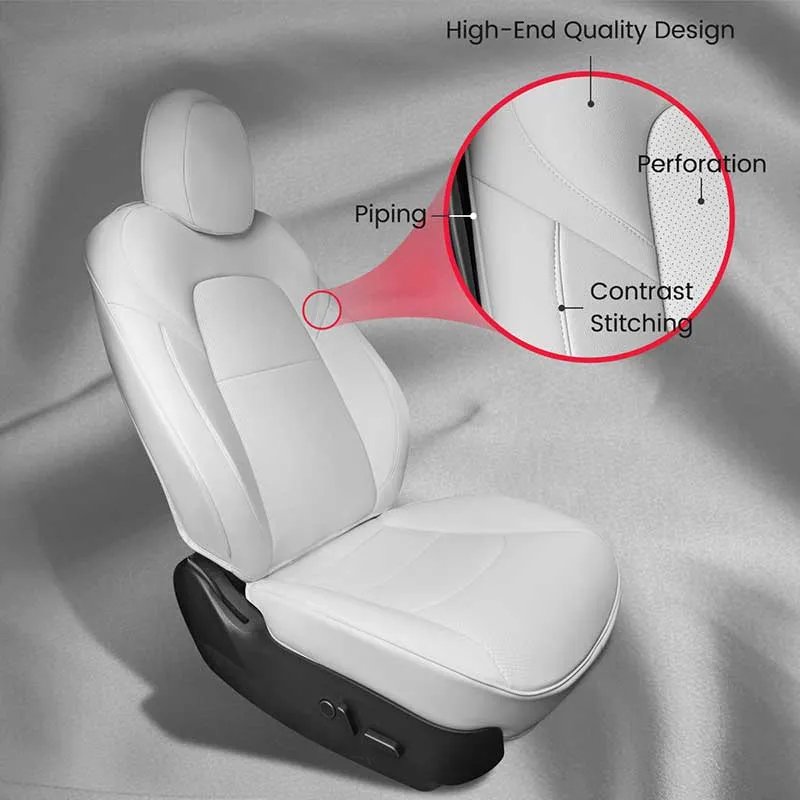 TAPTES® White Seat Covers for Tesla Model Y Model 3 Front Seats, Not for Model 3 Highland