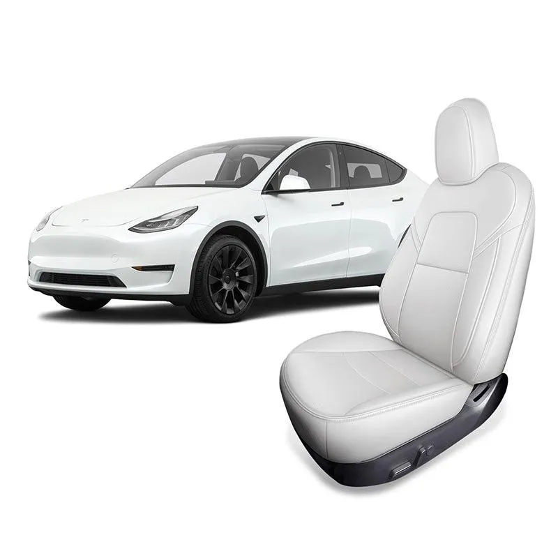 TAPTES® White Seat Covers for Tesla Model Y Model 3 Front Seats, Not for Model 3 Highland