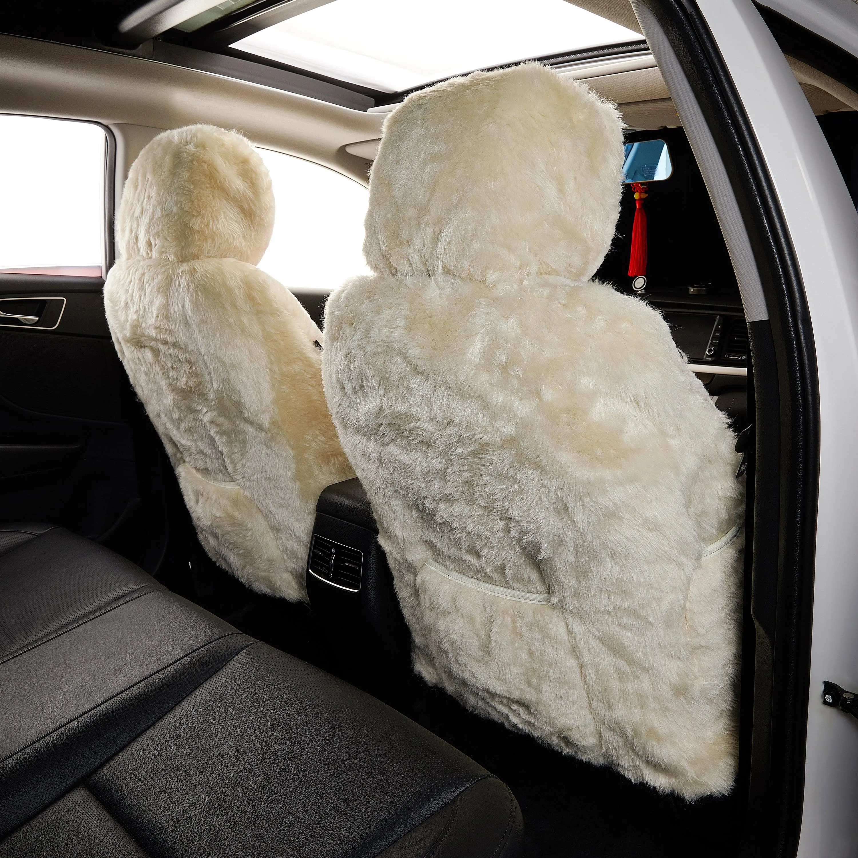 TARRAMARRA® Premium Sheepskin Car Seat Covers Ivory Air bag Safe