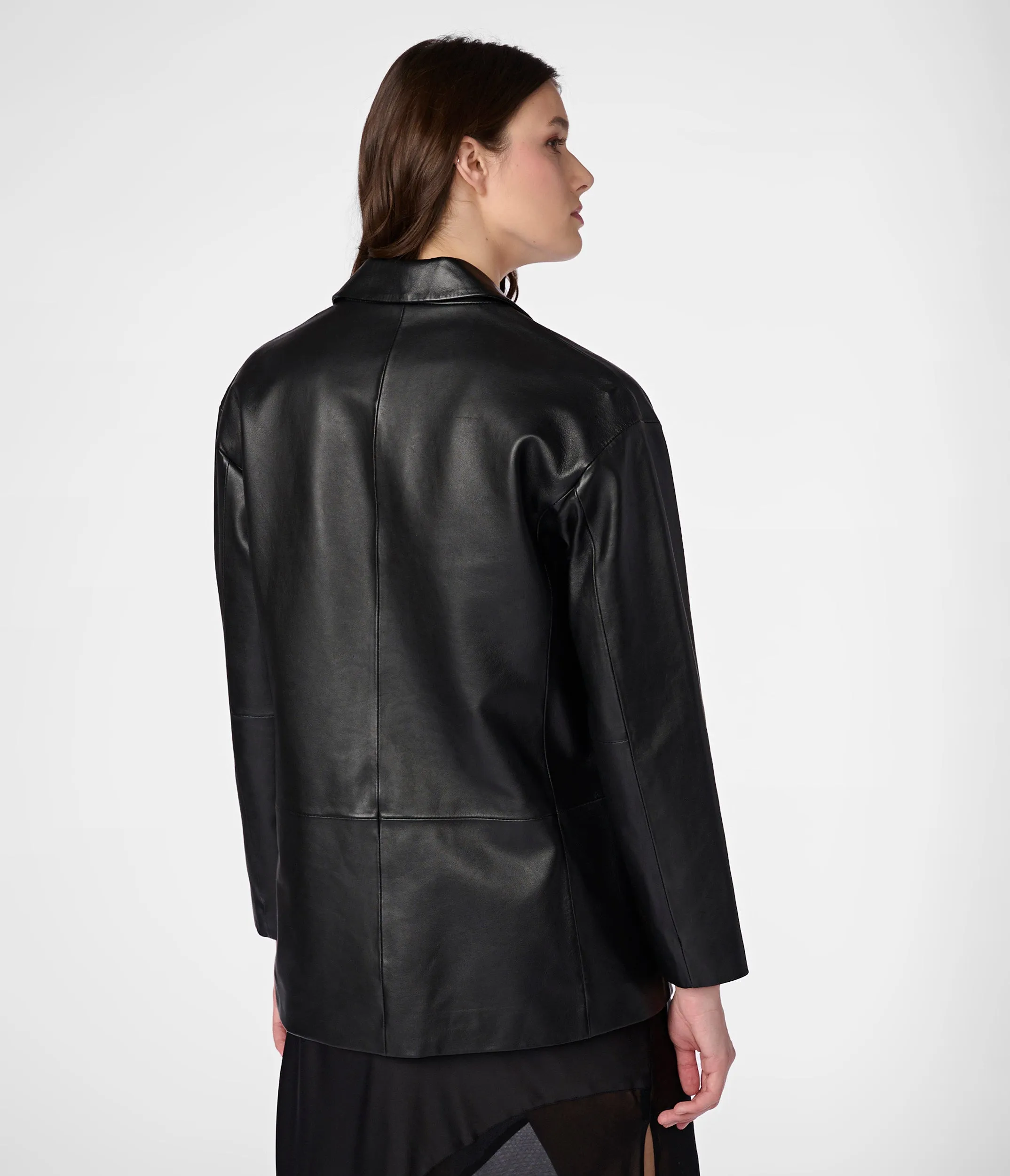 Teresa Genuine Leather Blazer