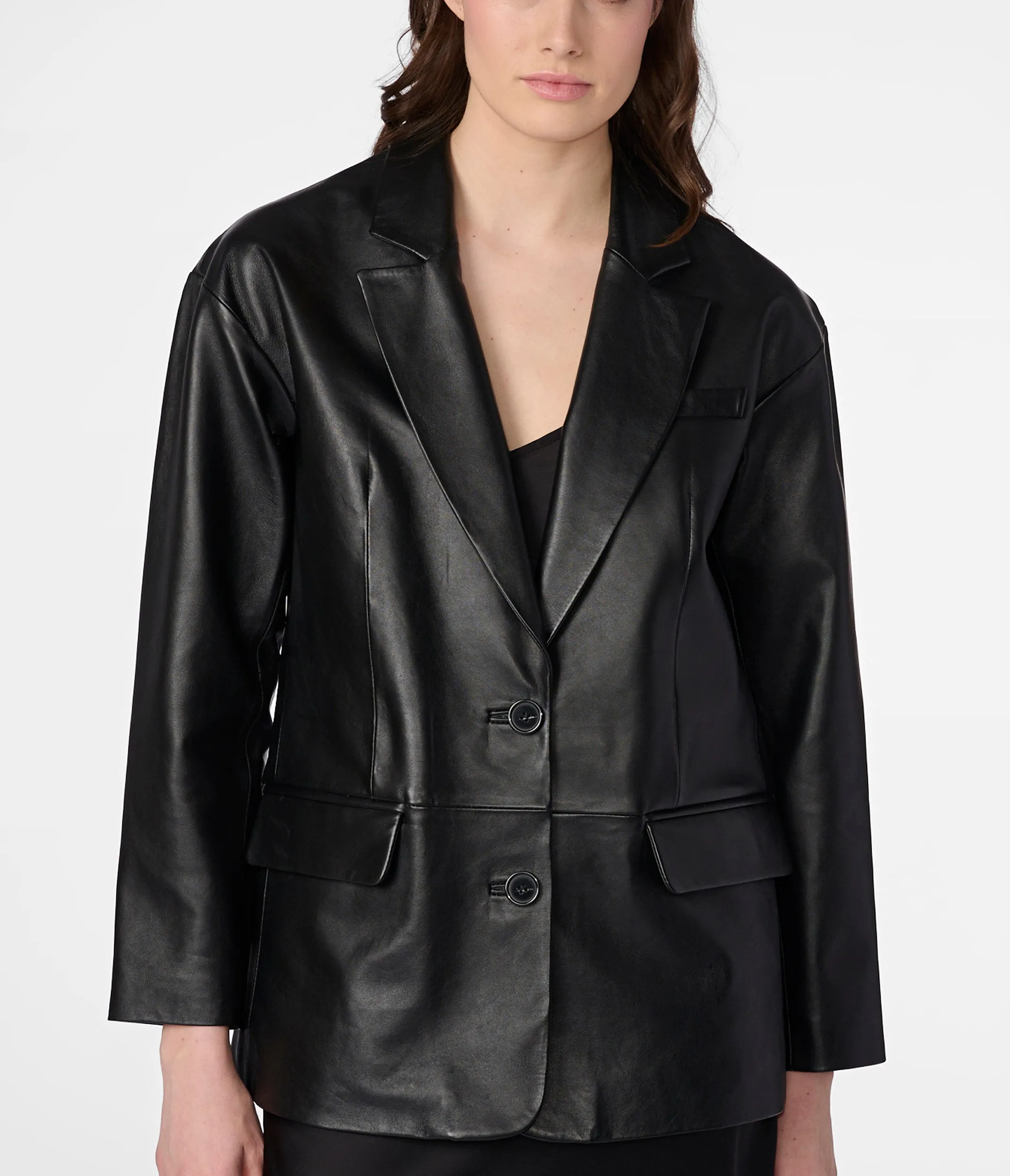 Teresa Genuine Leather Blazer