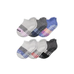 Toddler Tri-Block Gripper Ankle Sock 6-Pack