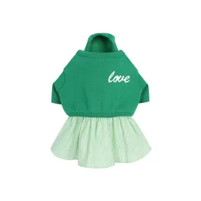 Twirl & Trot Dress with Cozy Cardi Co-ord Set - Green