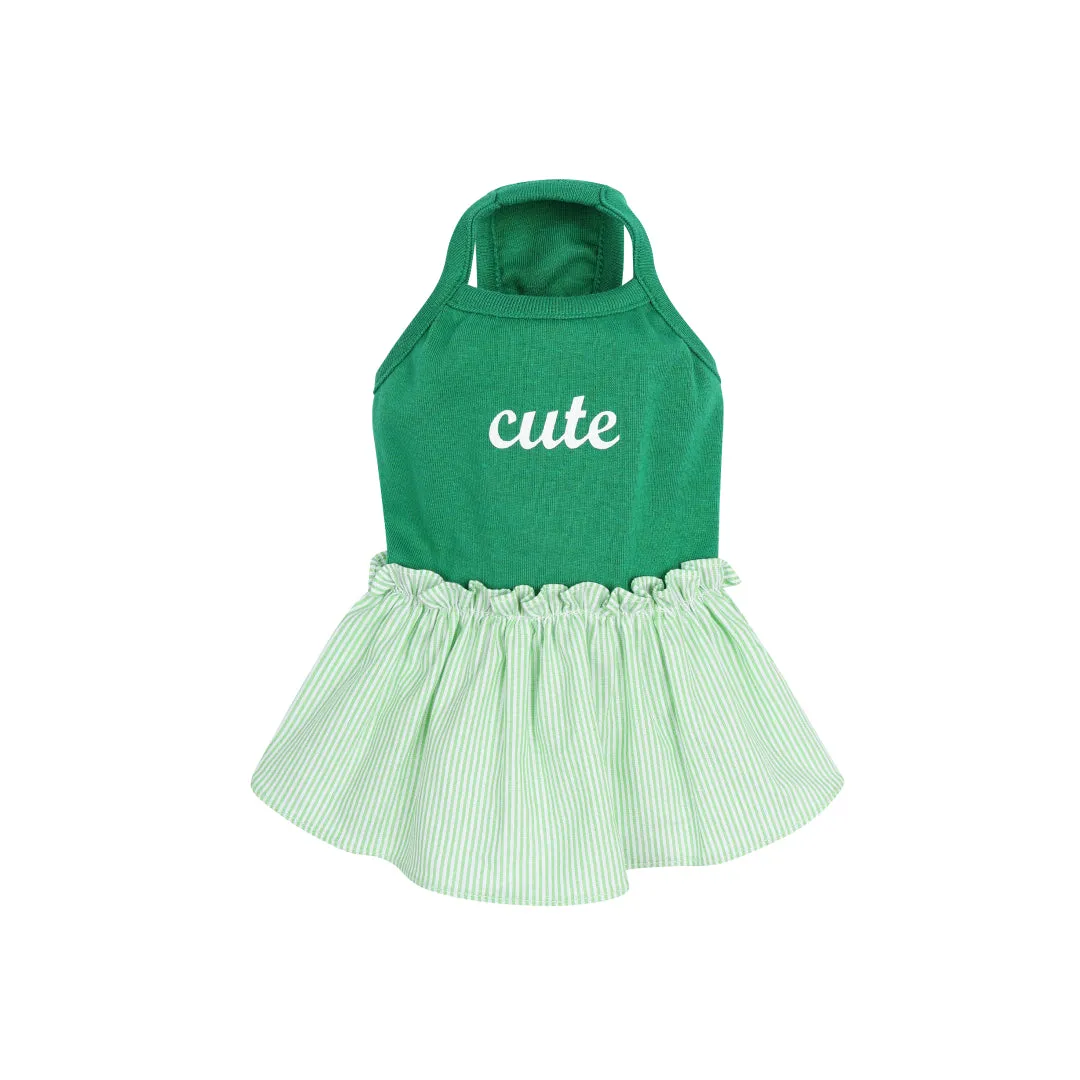 Twirl & Trot Dress with Cozy Cardi Co-ord Set - Green