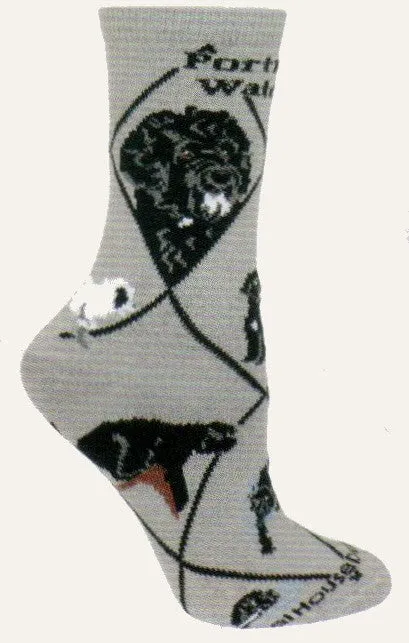 Wheel House Designs Portuguese Water Dog On Grey Novelty Sock