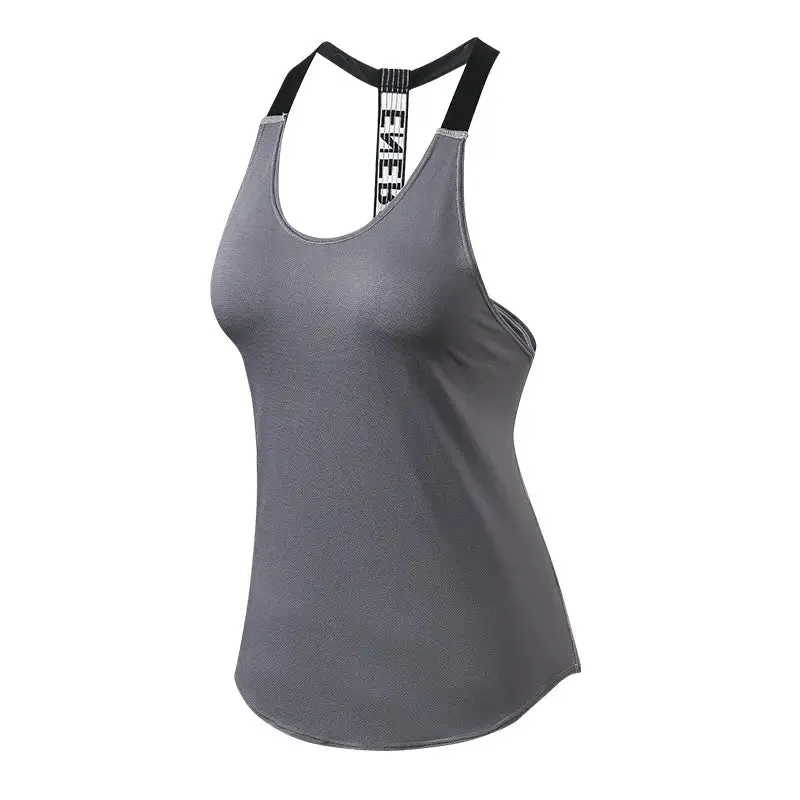 Yoga Top Vest Sports Shirt Women Backless Fitness Running Gym Crop Sleeveless Tank Tops