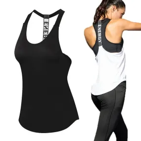 Yoga Top Vest Sports Shirt Women Backless Fitness Running Gym Crop Sleeveless Tank Tops